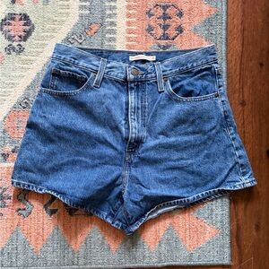 Levi's Vintage-Style Blue High-Rise Jean Shorts